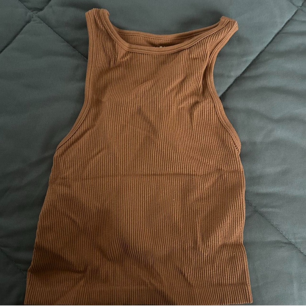 Women's Ribbed Tan Tank Top
